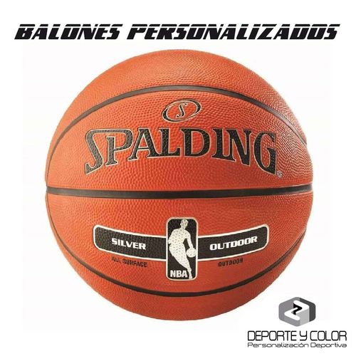 BALÓN BALONCESTO SPALDING PERSONALIZADO NBA SILVER OUTDOOR
